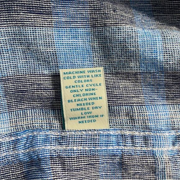 CARIBBEAN BLUE Men’s Plaid Button Down Shirt Size L - Picture 6 of 7